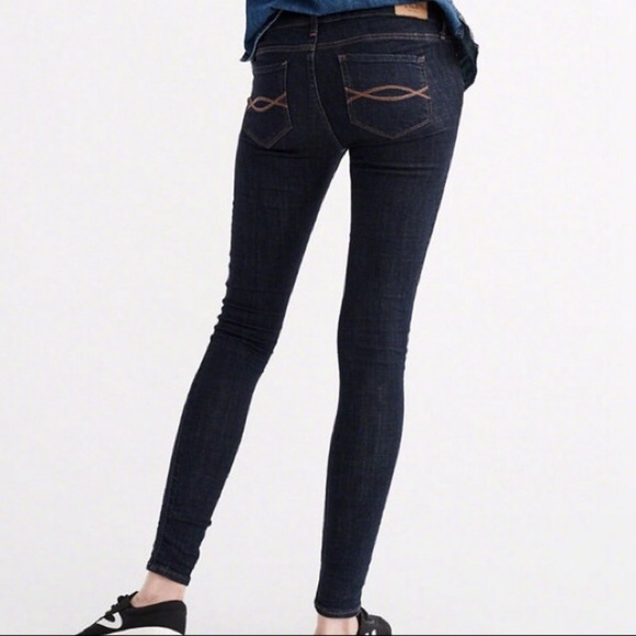 Abercrombie & Fitch Dark Wash Blue Super Skinny Jeans - Picture 3 of 10